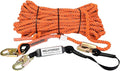 100FT Vertical Lifeline Assemble Three Strand Rope Fall Protection with Rope Grab Snap Hooks Shock Absorber Fall Protection Safety Equipment ANSI Compliant