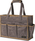 Canvas Large Tool Bag - A Large Main Pocket and 14 Insert Pockets Garden Tool Tote Bag - Durable 16oz Waxed Canvas Tool Case with Handle - Tool not Included