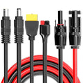 Goupchn 4-in-1 Solar Connector Extension Cable Splitter Solar Adapter to 45A Connector XT60 DC 8mm DC 5.5mm Adapter Charger Parallel Wire for Portable Power Station