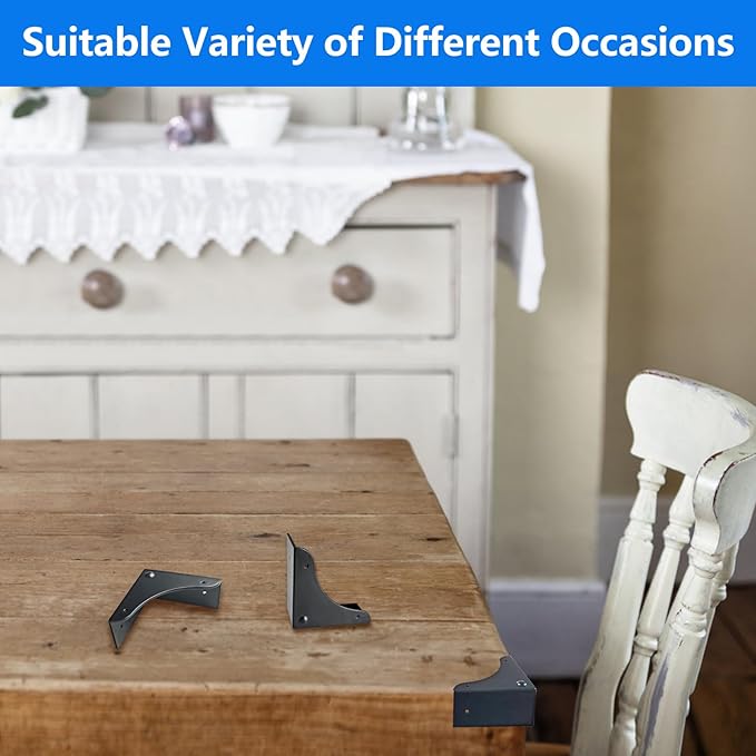 4PCS Metal Corner Protector, Box Corners Decorative Furniture Corner Protectors,for Cabinet Furniture Table Jewelry Box Case (Black)