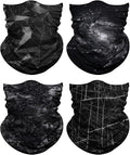 4Pack Neck Gaiter for Men Women Face Cover Mask Head Wrap Balaclava Headwear Bandana Headband Magic Scarf
