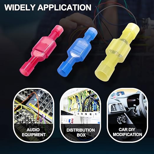 Twidec/210PCS Nylon Spade Connectors Kit 22-10 Gauge Male and Female Wire Spade Terminal Quick Disconnect Fully Insulated Wire Crimp Connector for Automotive Marine