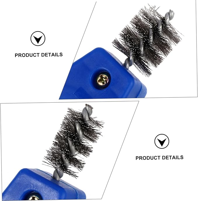 Wakauto Car Battery Brush Battery Terminal Cleaning Brush, 4 in 1 Steel Wire Brush Heads for Battery Terminals Machine Parts Cleaner Tool