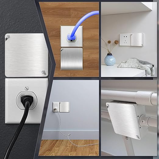 8 Pcs 4x4 Square Electrical Box Cover Plate, Metal Junction Box Covers Plate for 4 inch Electrical Box, Electric Outlet Box Cover Prevents Accidental Electrocution