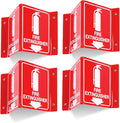 T&R Fire Extinguisher Sign, Fire Extinguisher with Down Arrow - 4 Pack - 8 x 6 Inches Acrylic, 4 pre-drilled holes, Includes Matching Screws, Use for Home Office/Business