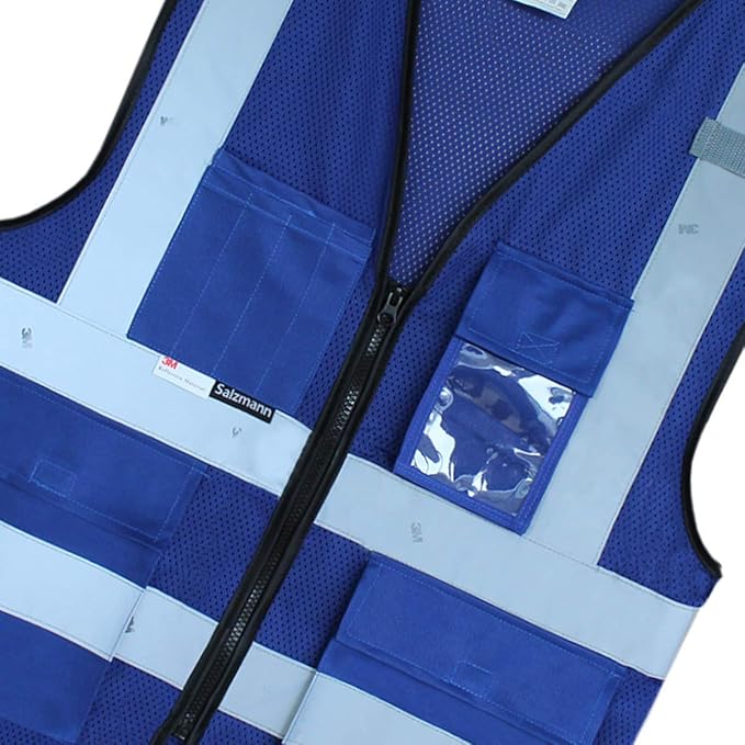 Salzmann Mesh Multi-Pocket Working Vest - Reflective Vest - Made with 3M Reflective Material
