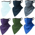 6 Pieces Sun UV Protection Face Mask Neck Gaiter Windproof Scarf Sunscreen Breathable Bandana Balaclava for Sport Outdoor