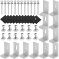 12 Pack Solar Mount L-Bracket with Hardware, Aluminum Alloy Photovoltaic Solar Panel Mounting L Brackets for RV Boat Off Grid Roof, Motor Home Roof