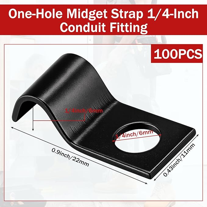 100 Pcs Black Cable Wire Screw Clips 1/4 Inch, Zinc Plated Steel Clamp Outdoor Cord Clips for Wall Mounting Wire Management