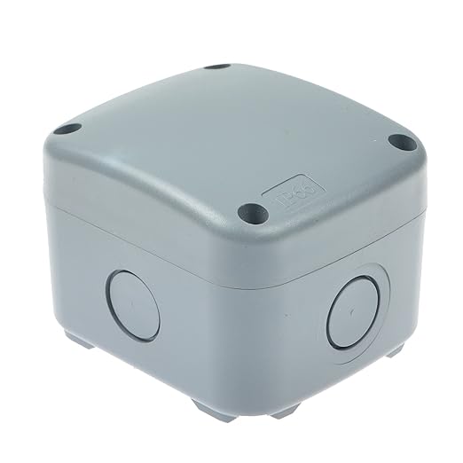 SuperInk 1 Pack Dustproof Electrical Junction Box Connector 5 Pole Waterproof Enclosure Case fit 20mm Cable Gland for Outdoor Use (86x74x62mm) IP66 Rated