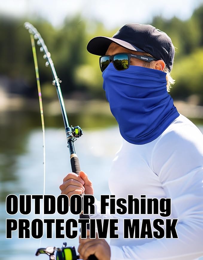 JHYWELL Cooling Neck Gaiter Face Mask, UV Protection Masks Gator, Windproof Bandana for Skiing, Fishing, Hiking, Cycling