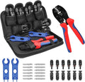 BougeRV Solar Crimper Tool Kit - Crimper, 6 Pairs Connectors, Spanner Wrench for Solar Panel Cable Assembly and Installation