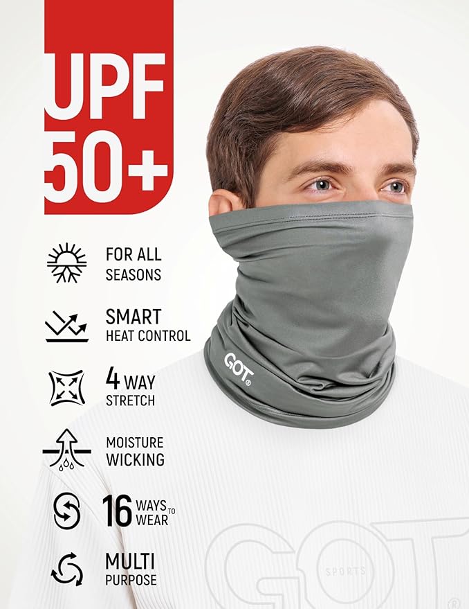 GOT Sports Cooling Neck Gaiter - UPF 50+ Fishing Face Mask for Men Women - Thermoregulation & UV Sun Protection