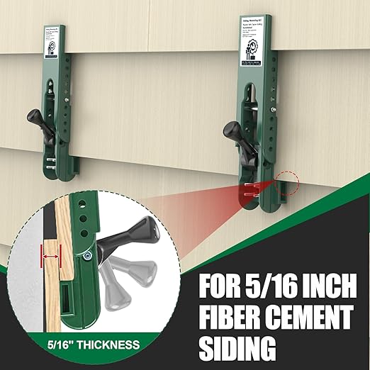 Siding Installation Tools, Mounting Kit Compatible with 5/16-Inch Fiber Cement, Lap Gauge/Clamps with Adjustable Reveals (Green)