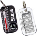 Sun Company Therm-o-Compass | Multi-Functional Zipper Pull Compass & Thermometer with Wind Chill Chart | Ideal for Camping, Hiking, and Outdoor Navigation