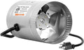 iPower 4 Inch Inline Booster, 100 CFM Exhaust HVAC, Duct Blower for Bathroom, Kitchen, Basement, Attic and Grow Tent, 4'' Fan, Silver