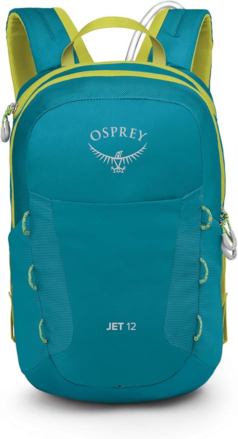 Osprey HydraJet 12L Kids' Hiking Backpack with Hydraulics Reservoir, Blue Spikemoss