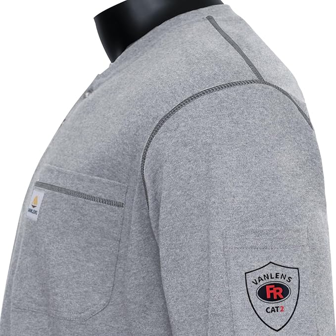 FR Shirts for Men CAT2/HRC2 Flame Resistant Shirts 6.5oz Light Weight Long Sleeve Fire Retardant Shirts
