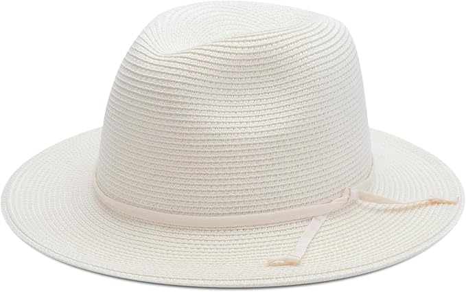 Joywant Womens Straw Fedora Beach Sun Hat, Packable Wide Brim Panama Hat for Women UV UPF50+ Summer Hat