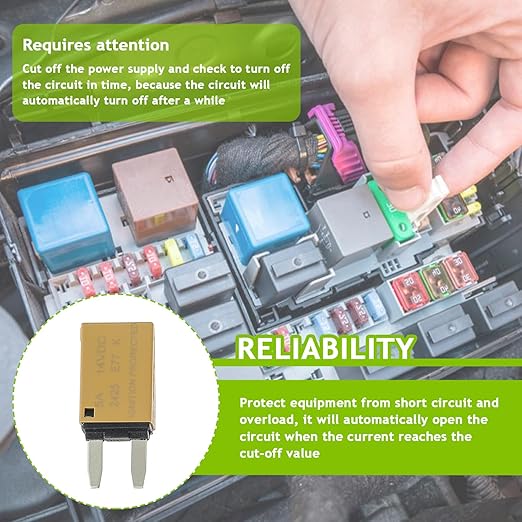 5A DC 12V-14V Auto Reset Circuit Breaker ATM Low Profile T1 Mini Blade Fuses Breakers for Car Trucks Marine Boat RV Solar and More,2 Pack