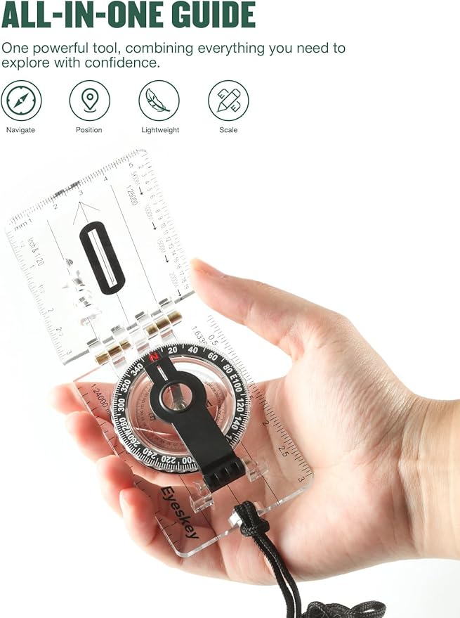 Eyeskey Advanced Orienteering Compass for Hiking & Navigation