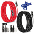 Solar Extension Cable 3Feet 10AWG (6mm²) Solar Panel Cable with Connectors PV Wire Male Female Connector Adapter Gauge Wire for PV System