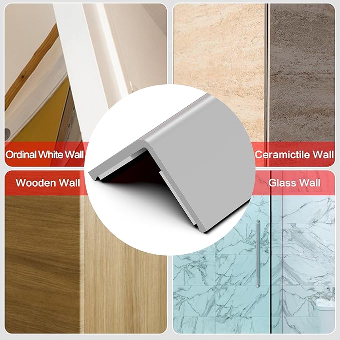 ‎Frychee Wall Corner Protector, Walls Edge Protector，Self-Adhesive Wall Corner Guards,PVC Double Side Edge Protector， Furniture Stairs Guard (Gray 2PCS 100cm/39.37in)
