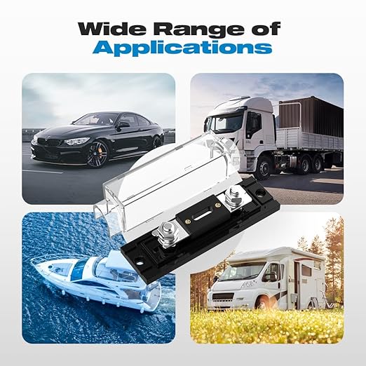 300Amp ANL Fuse Holder with 0/2/4 Gauge AWG Inline Car Audio Anl Fuse Holder Widely Used in Cars Trucks Boats 2 Pack