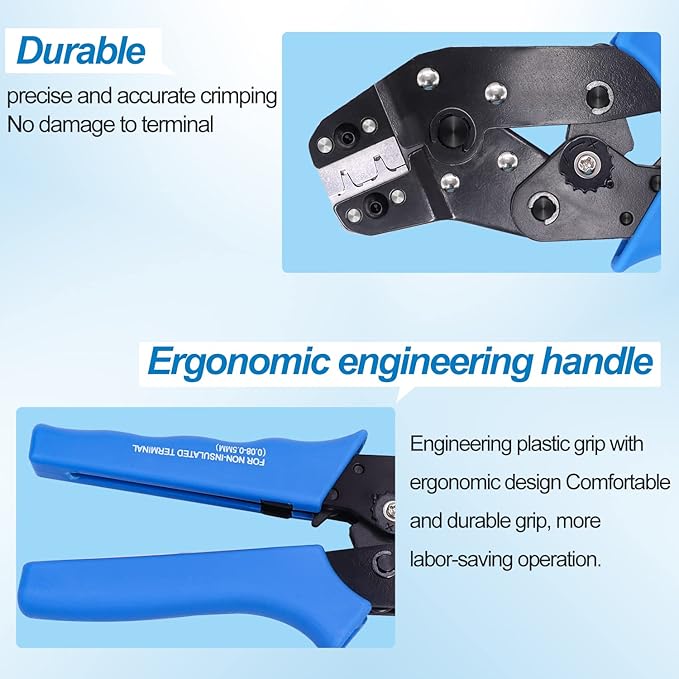 Taiss JST Crimping Tool,Dupont Crimping Tool,JST Crimper,Dupont Crimper,Ratcheting Wire Crimper for JST Connector XH 2.54mm,PH2.0,D-sub Terminals,(0.08-0.5mm² 28-20AWG)