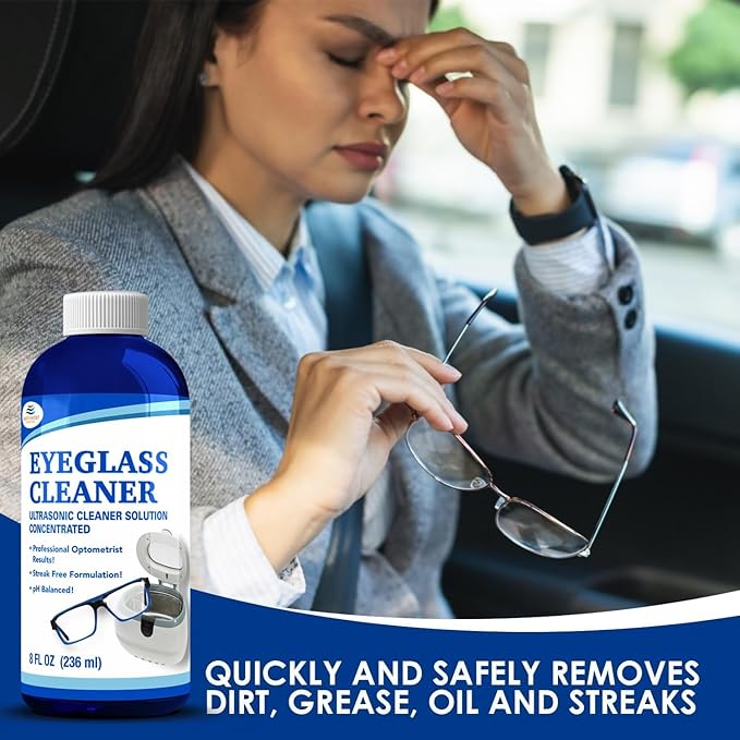 NORTHWEST ENTERPRISES Ultrasonic Eyeglass Cleaner Solution. Concentrated Glasses Cleaner for use in Sonic and Ultrasonic Machines. (2)