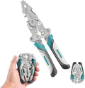 18 In 1 Foldable Ｗire Stripper Crimper, Multifunctional Folding Wire Stripping Tool, Wire Strippers Electrical，Electric Cable Stripper, Cable Cutters with Plier, Crimper, Twister, Splitting, 1pcs
