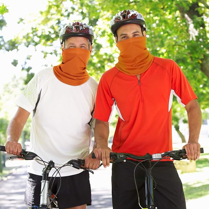 Geyoga 6 Pieces Summer UV Protection Cooling Neck Gaiter Face Clothing Neck Gaiter Mask Scarf Sunscreen Breathable Bandana