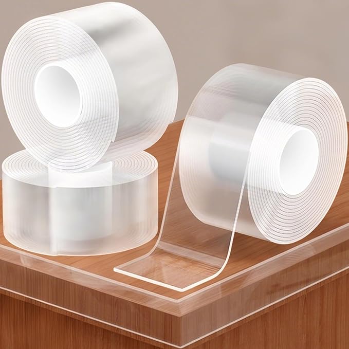3 Pack Clear Edge Protector Strip,2.56 in x 9.84 FT,Sharp Edge Wrap Cover Tape,Self Adhesive Protective Bumper Guards for Cabinet Door Desk Glass Table Bed Furniture,Kitchen Countertop