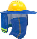 TCCFCCT Hard Hat Sun Shade, Neck Cover, Full Brim Sun Visor and Bandana Headband Face Scarf, 2 Packs, Blue