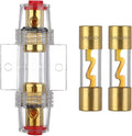 4-8 Gauge AWG Inline 50 Amp Fuse Holder with 50A AGU Fuses for Car Audio Alarm Amplifier Subwoofer in-line Fuse Holders (50Amp)