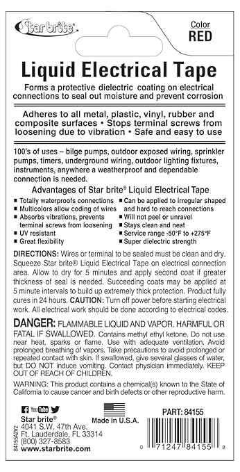 STAR BRITE Liquid Electrical Tape Red 1 OZ. Tube (084155)