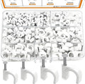 mankk 200PCS Cable Clips Nail in Cable Clips Wire Clips 4/6/8/10mm Round Ethernet Cables Wall Clips for Cords RG6 RG59 CAT5 CAT6 RJ45