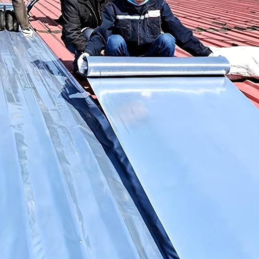 Heavy Duty Industrial roof Waterproof Tape, Suitable for Metal Surfaces, Corrugated Roofs, and Iron Plates - Durable, high-Grade sealant, Industrial roof Maintenance (Silvery, 11.81n*196.85in)