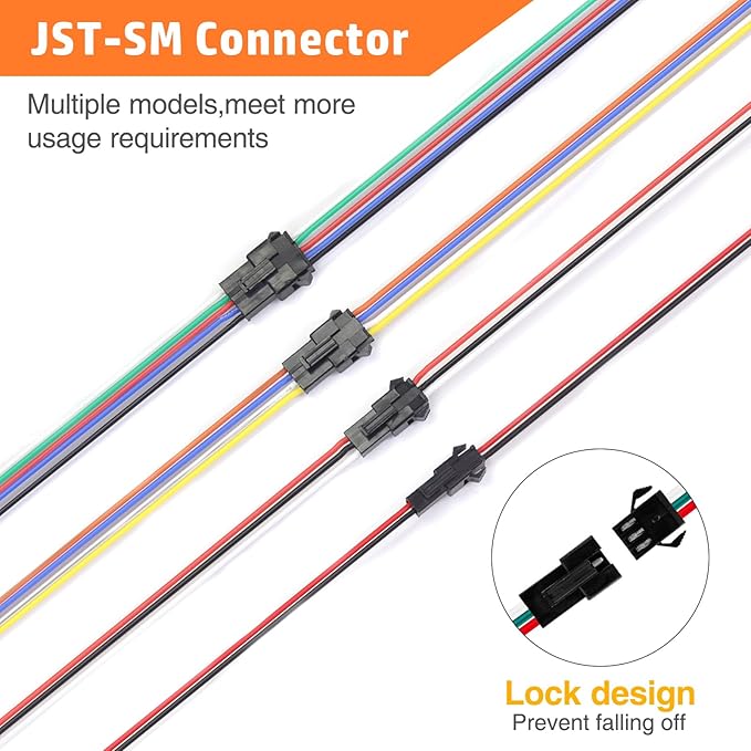PEBA Crimping Tool and JST Connector Kit - 14 Types of 2.5 mm JST-SM Connectors & Crimp Pins, 2/3/4/5/6/7-pin JST Housings and Contacts, for DIY Electronics - Suitable for AWG 32-20 Wires