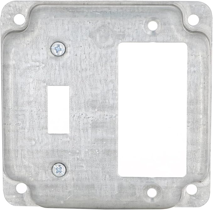 Hubbell-Raco 814C 1 Toggle and 1 GFCI 4-Inch Square Exposed Work Cover