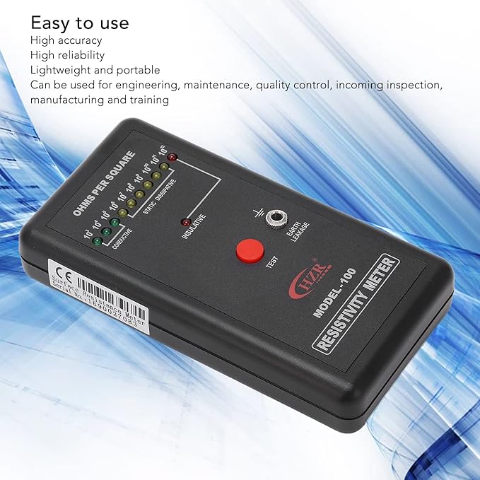Digital Static Electricity Tester - Precise Measuring Instrument Electrostatic Analyzer Self Calibration Resistivity Tester