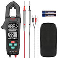 Digital Clamp Meter Multimeter for AC/DC Current & Voltage, Auto-ranging 9999 Counts Voltage Tester with Flashlight Backlight, Measuring Temperature Continuity Diode NCV