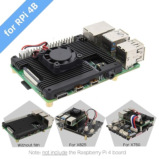 Geekworm 7mm Thickness Embedded Heatsink with Fan (P165-A) for Raspberry Pi 4, Armor Aluminum Radiator with 5V Cooling Fan Compatible with Raspberry Pi 4 Model B Computer