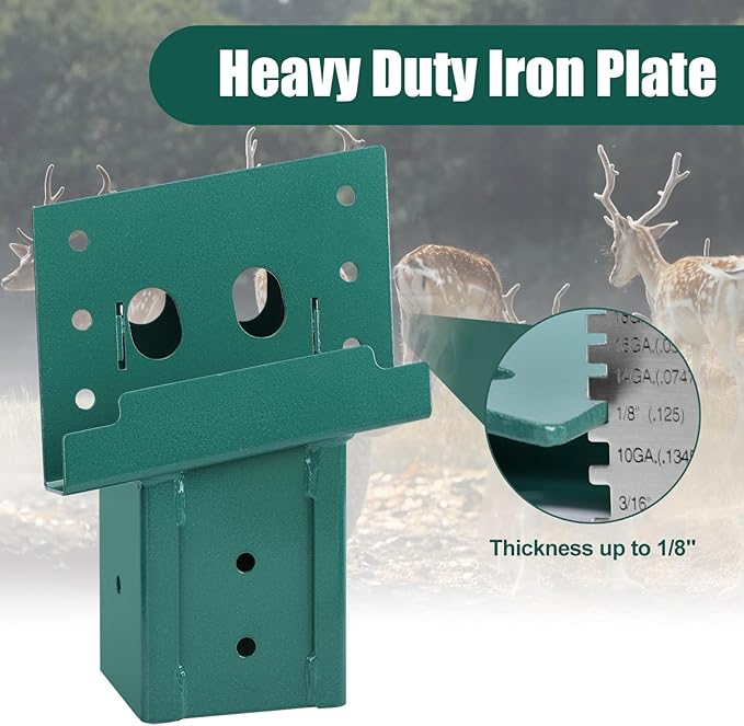 MOFEEZ Deer Stand Brackets 4x4, Heavy Duty Elevator Bracket with Powder Coated for Deer Blind, Outdoor Hunting Platform, Blind Box, Treehouse, Shooting Shack, Over 2000 lb Capacity, Green, Pack 8