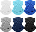Geyoga 6 Pieces Summer UV Protection Cooling Neck Gaiter Face Clothing Neck Gaiter Mask Scarf Sunscreen Breathable Bandana