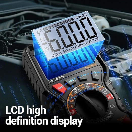 ANENG Multimeter,TRMS 6000 Counts Magnetic Digital Tester with High Resolution Auto Ranging MAX/MIN Voltmeter Measures AC/DC Voltage,Current,Resistance,Capacitance, NCV,Data Hold Amp for Automotive