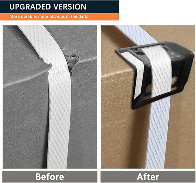 24Pack Flatbed Strap Protector Corner Edge Protector Plastic Black for Cargo Loads Box Truck Equipment Webbing to Protect Cargo
