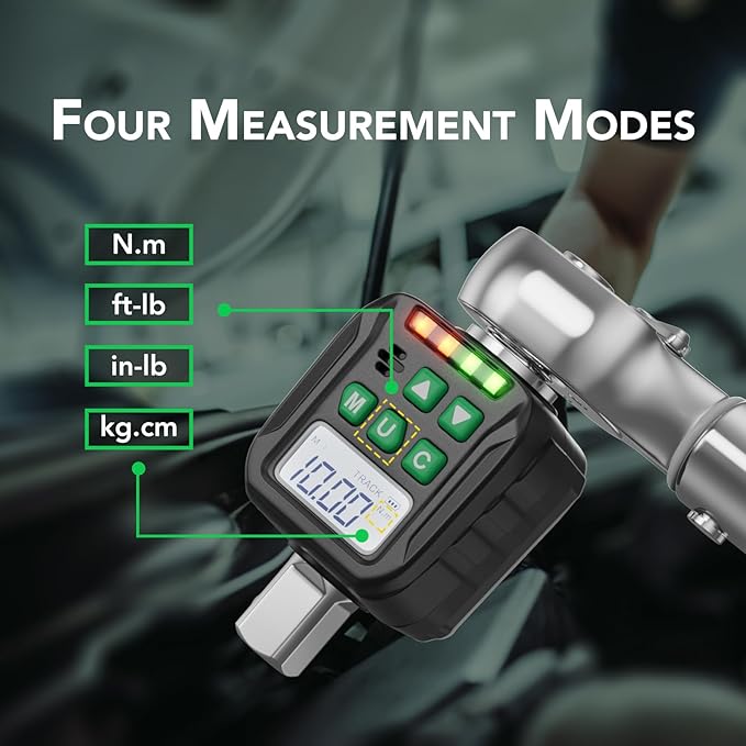 Digital Torque Wrench Adapter Set 1/2" Drive,Electric Wrenches,Snap on Digital Inch Pound Torque Wrench,1/4",3/8" Torque Adapter for Car,Motorcycle & Automotive (7.4-147.5 Ft-lb/10-200 Nm)