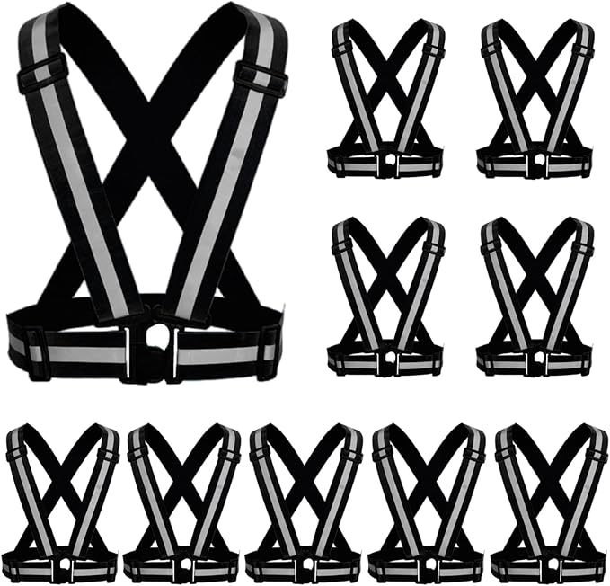 Reflective Vest, High Visibility Safety Vest Straps Reflective Gear for Night Running Walking Cycling for Men Women Kids