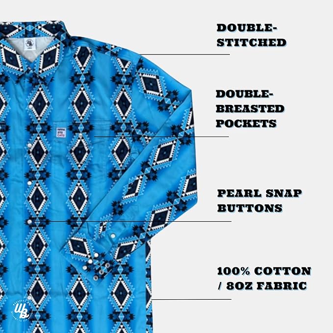 WoahBros FR Shirts for Men, 8oz Midweight Flame Resistant Welding Shirt, 100% Cotton, Pearl Snap Buttons - CAT2/NFPA2112
